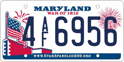 MD license plate 4AF6956