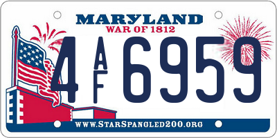 MD license plate 4AF6959