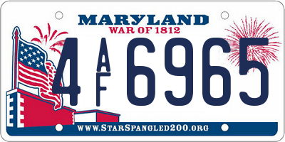 MD license plate 4AF6965