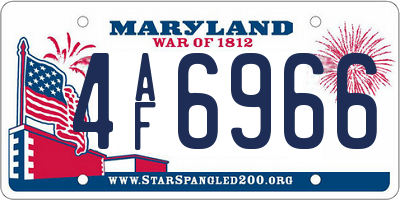 MD license plate 4AF6966