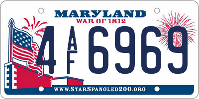 MD license plate 4AF6969