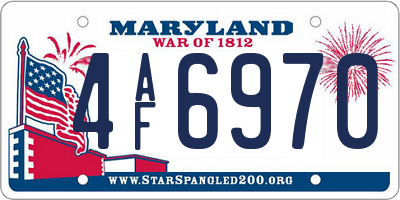 MD license plate 4AF6970