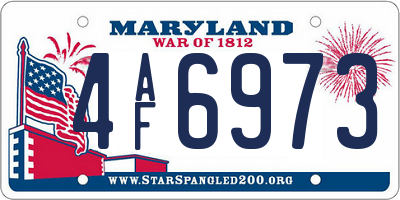 MD license plate 4AF6973