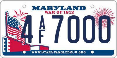 MD license plate 4AF7000