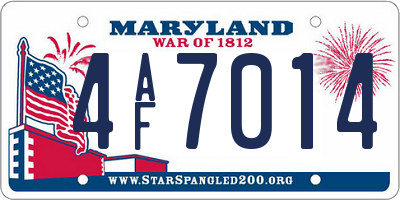 MD license plate 4AF7014