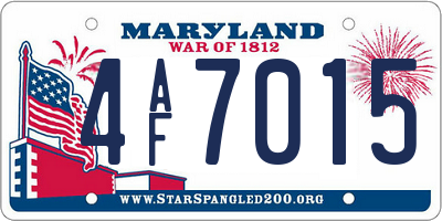 MD license plate 4AF7015