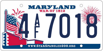 MD license plate 4AF7018