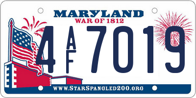 MD license plate 4AF7019