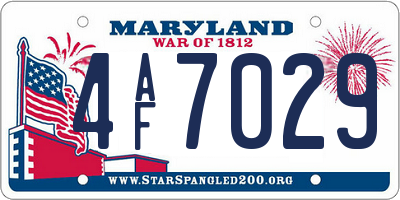 MD license plate 4AF7029