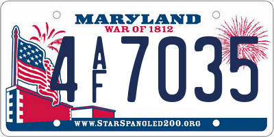 MD license plate 4AF7035