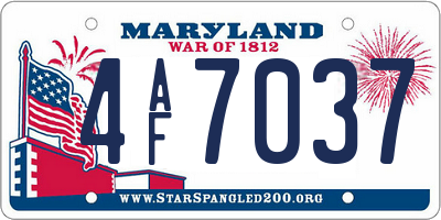 MD license plate 4AF7037
