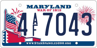 MD license plate 4AF7043