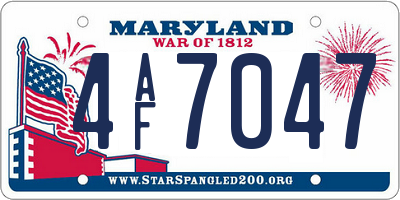 MD license plate 4AF7047