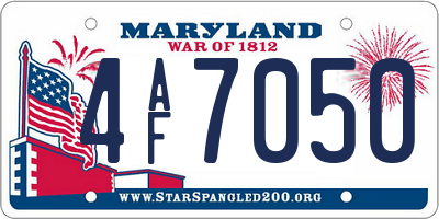MD license plate 4AF7050