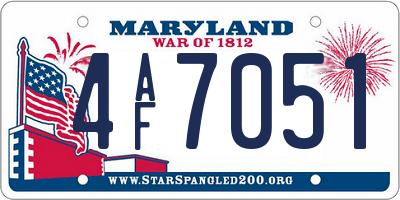 MD license plate 4AF7051
