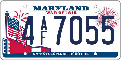 MD license plate 4AF7055