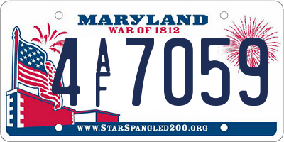 MD license plate 4AF7059