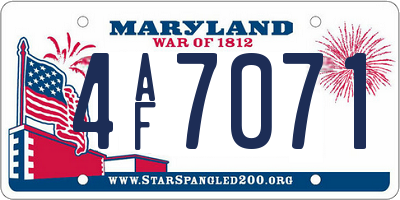 MD license plate 4AF7071