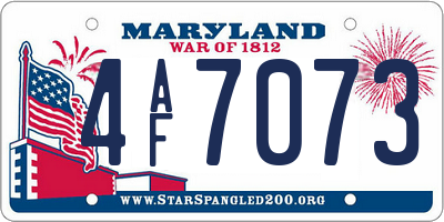 MD license plate 4AF7073