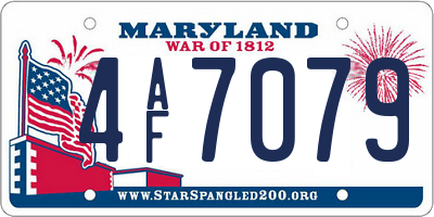 MD license plate 4AF7079