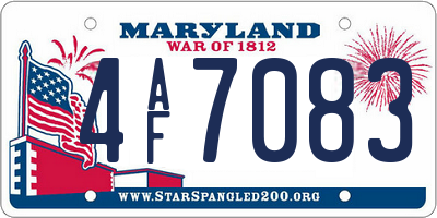 MD license plate 4AF7083