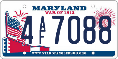 MD license plate 4AF7088