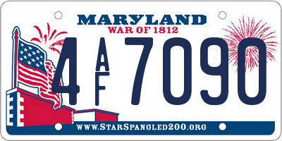 MD license plate 4AF7090