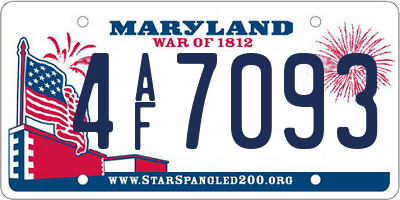MD license plate 4AF7093