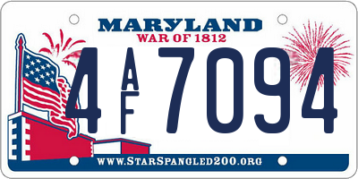 MD license plate 4AF7094