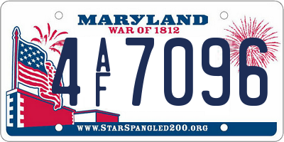 MD license plate 4AF7096