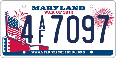 MD license plate 4AF7097
