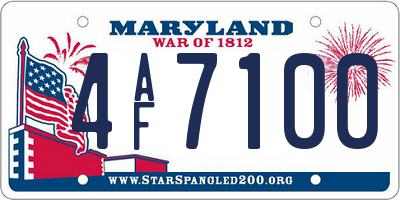 MD license plate 4AF7100