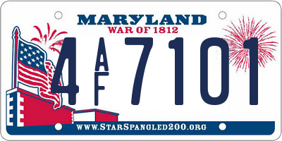 MD license plate 4AF7101