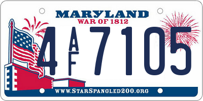 MD license plate 4AF7105