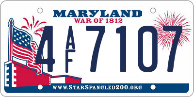 MD license plate 4AF7107