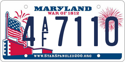 MD license plate 4AF7110
