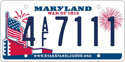MD license plate 4AF7111