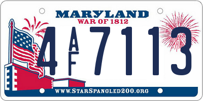 MD license plate 4AF7113