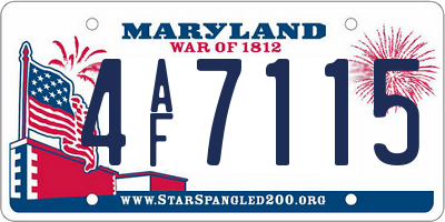 MD license plate 4AF7115