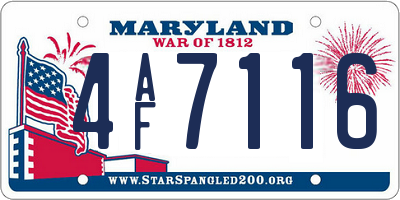 MD license plate 4AF7116