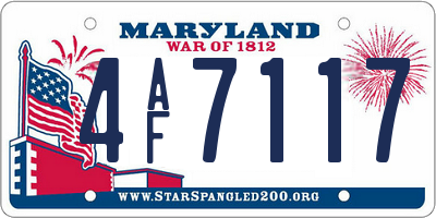 MD license plate 4AF7117