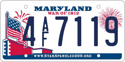MD license plate 4AF7119