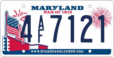 MD license plate 4AF7121