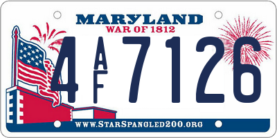 MD license plate 4AF7126