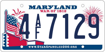 MD license plate 4AF7129