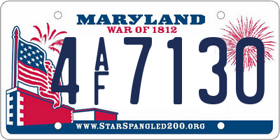 MD license plate 4AF7130