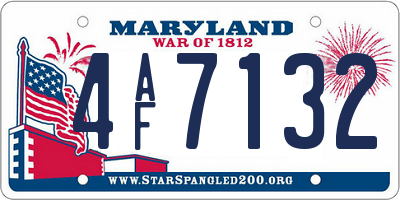 MD license plate 4AF7132