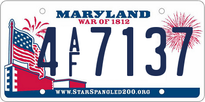 MD license plate 4AF7137