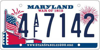 MD license plate 4AF7142