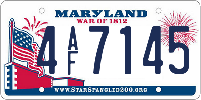 MD license plate 4AF7145